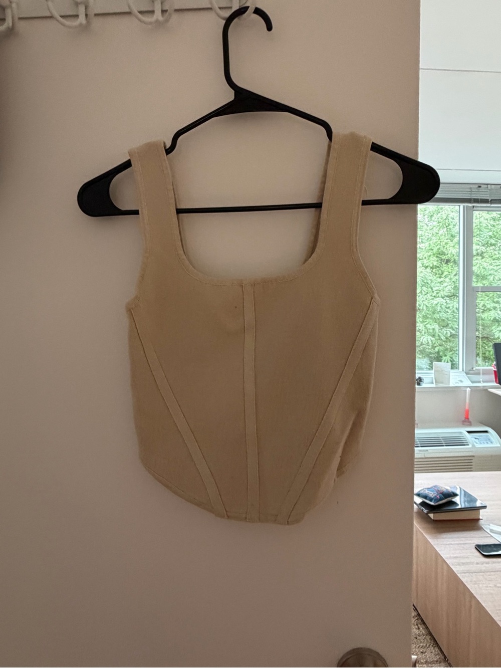 House of Harlow 1960 Beige Square-Neck Corset Tank